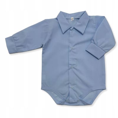 Dartomik - Body Overhemd - Blauw - Lange Mouw - Voor Jongens - Met Kraag