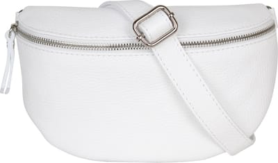 AmbraModa GLX1 - kleine heuptas buiktas crossbodytas, ideaal voor vakantie, reizen, uitgaan gemaakt van echt leer. Wit