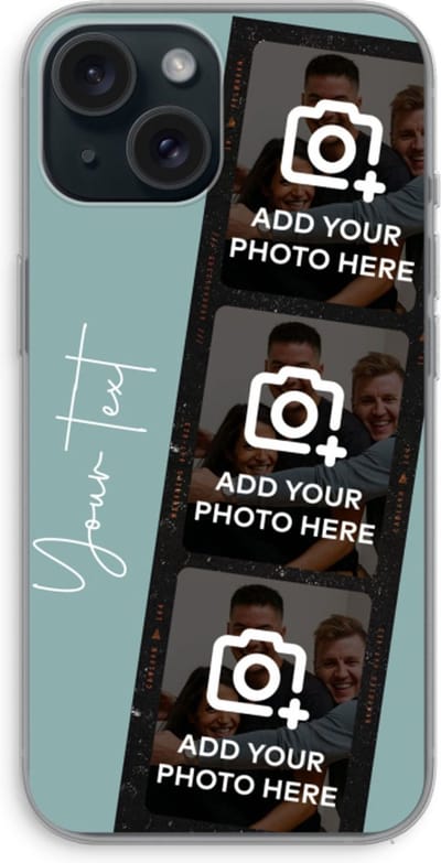 Gepersonaliseerd - Case Company® - Hoesje geschikt voor iPhone 15 hoesje - Filmrol N°1 - Soft Cover Telefoonhoesje - Bescherming aan alle Kanten en Schermrand