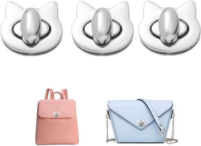Cat Head Vorm Clips en Sluitingen, 3 Stuks Voor Mode en Veelzijdige Tassen, Metaal Draaislot Accessoires voor Handgemaakte Tassen en Creatieve Projecten