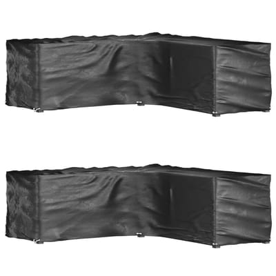 vidaXL - Tuinmeubelhoezen - L-vormig - 2 - st - 16 - oogjes - 285x285x90 - cm