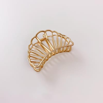Pince à Cheveux Métallique Pince à Chignon Doré Mat Antidérapante Accessoire de Cheveux pour Femmes Cheveux Épais Fins Longs Taille Moyenne en Forme d'Éventail