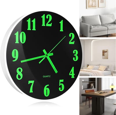 Lichtgevende Klok - 12 Inch Wandklok - Stille Wandklokken Zonder Tikgeluid - Wandklok Voor Keuken En Slaapkamer