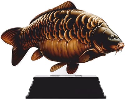 Vis Trofee - Karper Prijs - Viswedstrijd - Realistische Afbeelding - 20 cm - Natuurlijke kleuren