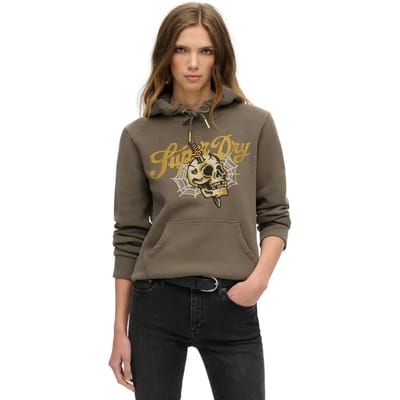Superdry - Tattoo hoodie met tekst en grafische print - Dames - Hoodies