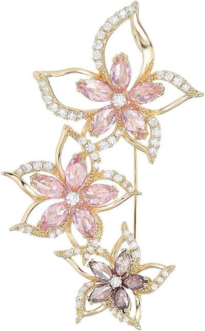 Bloem Broche - Accessoire Corsage - Kleding Versieren - Bezaaid met Diamanten - Niet gespecificeerd - Niet gespecificeerd