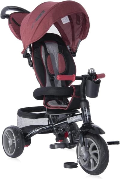 Driewieler Loopfiets - Kinderfiets Babyfiets - Buiten Spelen - 4-In-1 Omvormbaar - 79 x 51 x 100 cm - Donkerrood