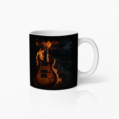Brandende Gitaar Koffiemok – Rockmuziek Liefhebber Cadeaubeker