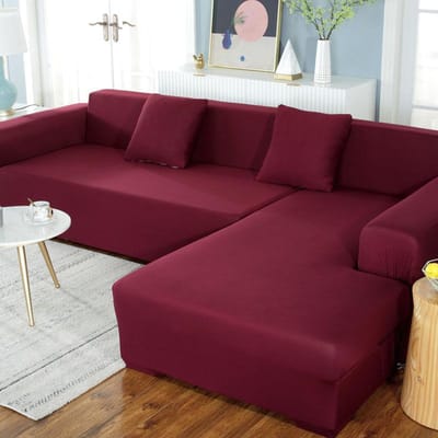 Housses de canapé de couleur unie pour salon housse de canapé élastique housse de canapé extensible canapé en forme de L besoin d'acheter 2 pièces housses 3seat 190-230cm