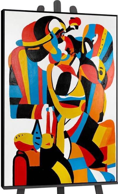 Canvas schilderij groot handgeschilderd expressieve vorm abstract krachtig – YS-Art Gallery – Expressieve wanddecoratie voor woonkamer – Modern schilderij voor hal en kantoor