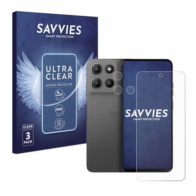Savvies - Screenprotector voor Motorola Moto G15 Power (Voor+Camera) - Folie Beschermfolie transparant 6 Stuks