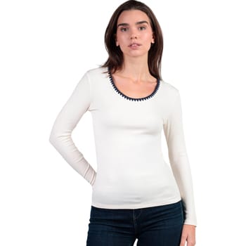 T-Shirt Lange Mouw Admas Top met lange mouwen en ronde hals Canale Contraste