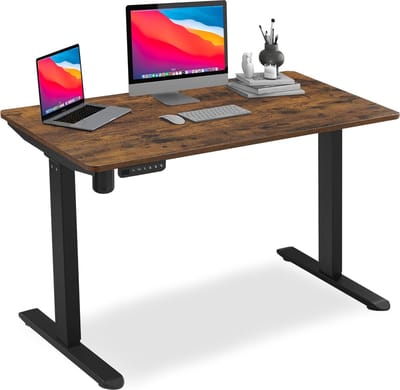 Bayt Zit Sta Bureau - Elektrisch Bureau - In Hoogte Verstelbaar Bureau - 120 x 60 cm - Bruin
