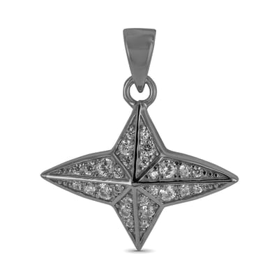 New Bling 9SIL-21838 Zilveren Hanger - Dames - Zirkonia - Ster - 15 x 19,9 mm - Rhodium - Zilver