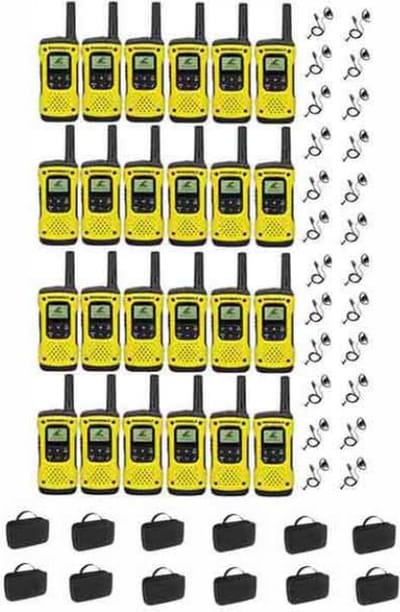 Set van 24 Motorola TLKR T92 H2O IP67 PMR446 Portofoons met D-shape oortje
