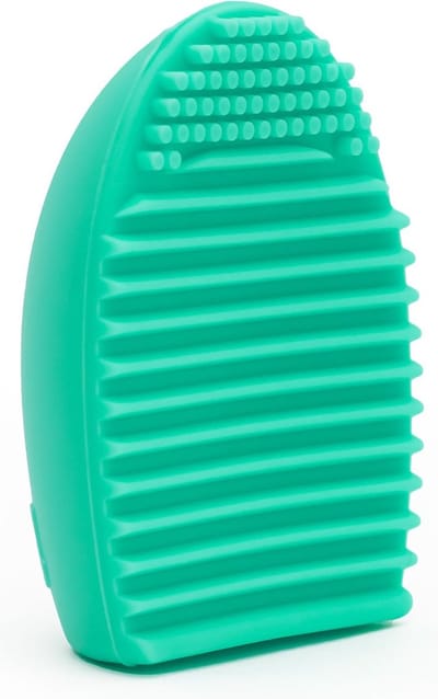 Intirilife kwastenreiniger van siliconen in turkoois - 7,3 x 5,5 x 3 cm - Schoonmaakmatje voor make-up kwasten en sponsjes
