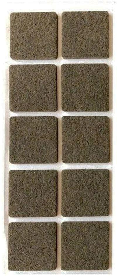 FLE - Plakvilt bruin vierkant 4,5 bij 4,5 cm en hoogte 0,35 cm van vilt - 10 stuks