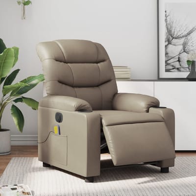 vidaXL - Massagestoel - verstelbaar - elektrisch - kunstleer - cappuccinokleurig