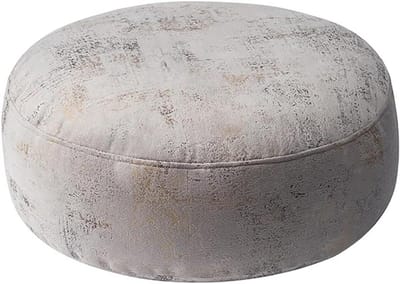 Voetenbank Poef - Vloerkussen Zitkussen - Ontspannen Zitten - Hoge Dichtheid Vulling - 40x15 cm - Grijs