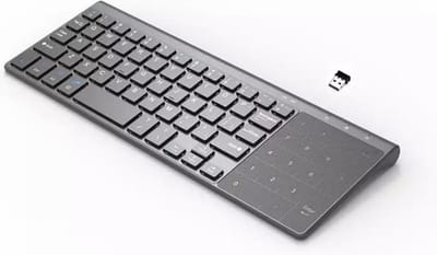 Elementkey® V08 – Wireless 2.4Ghz USB Mini Toetsenbord & Digitale Touchpad – Keyboard & Muis – Multimedia toetsen - Scissor toetsen – Geschikt voor Windows / Android / Tablets / Smart TV / Laptop / Computer / TV BOX etc.