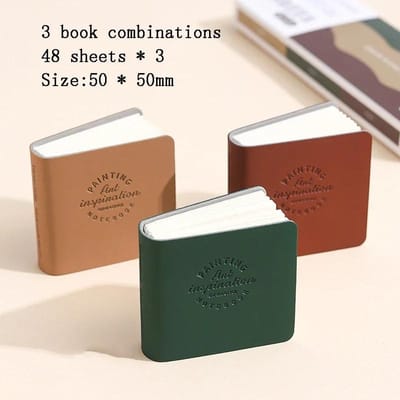 3 Stuks Mini Tekenboek Vierkant Aquarel Schetsboek Dik Papier 3 Boek Schilderpapier Werk Ontspanning Kunstbenodigdheden