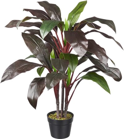 Kunstplant Cordyline roodgroen H80cm - HTT Decorations kunstplanten