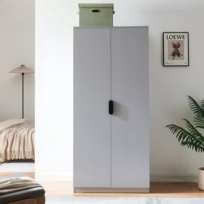 Kledingkast Eiselfing 176x80x52 cm grijs [en.casa]