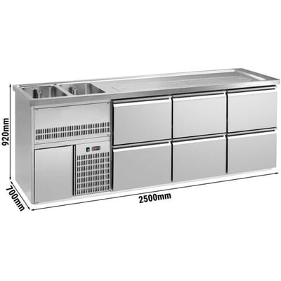 GGM Gastro Biertheke Premium PLUS - 2500x700mm - 6 Schubladen
