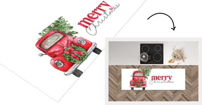 Keukenloper - Loper keuken - Kerst - Kerstkrans - Spreuken - Quotes - Merry Christmas - 150x50 cm - Keukenloper vinyl