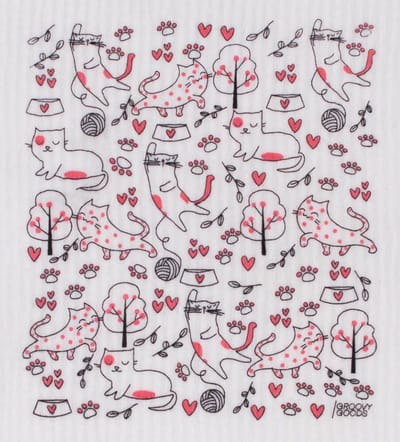 Groovy Goods Ecologische Sponsdoek Katten - Vegan - Plasticvrij - Wasbaar - Composteerbaar