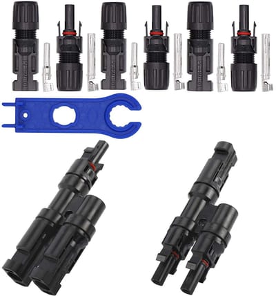 Zonneconnector Set - PV Connector Y-Splitter - Zonnepanelen Verbinden - IP67 Waterdicht - 30A 1000VDC - Zwart