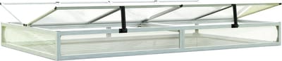 Moestuinbak opzetstuk van aluminium en polycarbonaat Tuinkas plantenbak voor tuin, balkon, met dakvenster kleppen, UV en weerbestendig, 119 x 340 cm