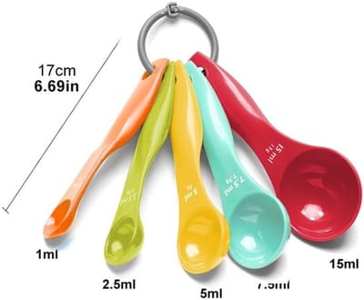 Maatlepelset 5 Kleuren - Maatlepels - Maatcups - Kunststof - Multifunctioneel - Duurzaam Materiaal