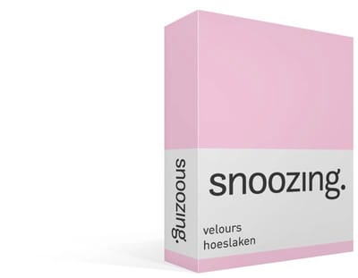 Snoozing velours hoeslaken - 70/80x200/220 cm - Eenpersoons - Roze