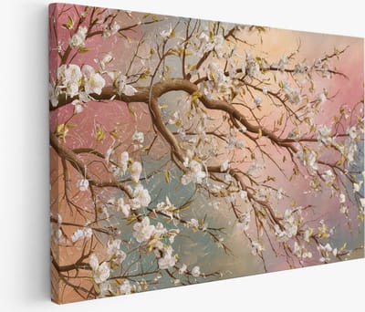 Saammp Muurcirkel Hout - Witte Bloemen in vaas - Stilleven - Natuur - Abstract - Ø 90 - Wandcirkel - Wanddecoratie Cirkel - Muurdecoratie Woonkamer - Kantoor Decoratie