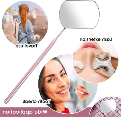 Multifunctionele Oogschaduwspiegel en Wimperapplicator van Roestvrij Staal - Ideaal voor Wimperextensions en Make-up Toepassingen (1 Stuk)