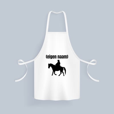 Akyol - cowboy op paard met eigen naam Keukenschort - Cowboy - cowboy liefhebbers - wilde westen - verjaardag - cadeau - kado - 82 bij 71 cm