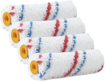 Sorex Muur vacht anti- 4x -spat verfroller - polyester microvezel - pluisvrij -10 x 3.5 cm - Verfspullen - Schildersbenodigheden