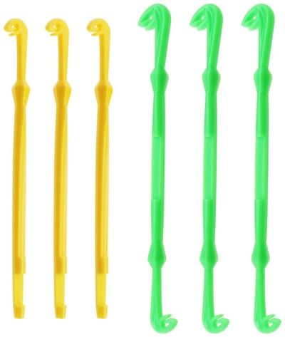 Dailygoods- Vishaak Verwijderingsset 6 Stuks - Aas Naald - Vlieghaak - Kunststof - Lichtgewicht - Duurzaam Materiaal - Visgereedschap