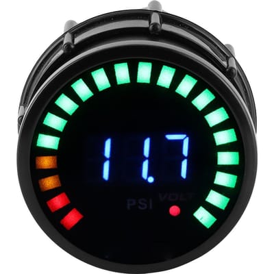 Manomètre de pression d'huile numérique 2 pouces 0-120 PSI Affichage LED Haute Précision pour Véhicule à Essence 12V black