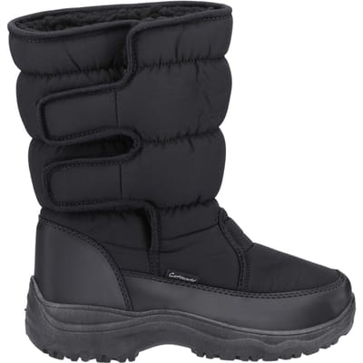 Cotswold Welland Textiel Dames Zwarte Winter Middelhoge Laarzen