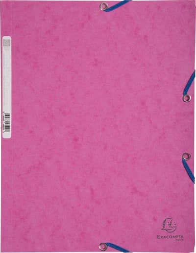 Exacompta 25x Elastomap 3 kleppen in glanskarton 400g/m2 - A4 - Roze - 55520E