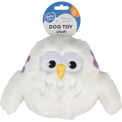 Duvoplus - Hond - Pluche Uil Bloemist 24x17x8cm Wit - 162303