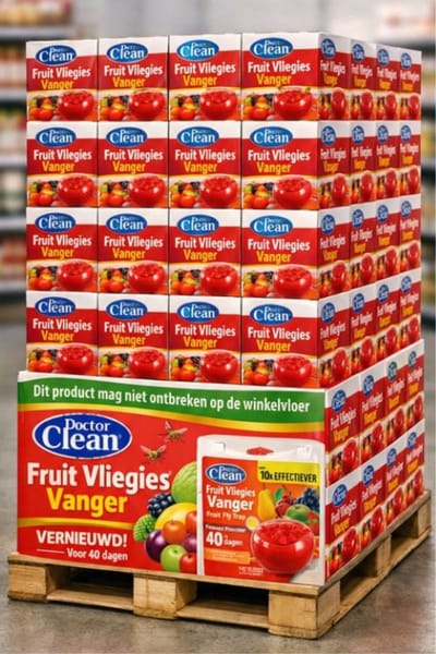 Dr Clean Fruitvliegvanger – Natuurlijke Lokstof – Fruitvliegjes Bestrijden – Veilig & Natuurlijk – Keuken Hygiëne –Fruitvliegjes val