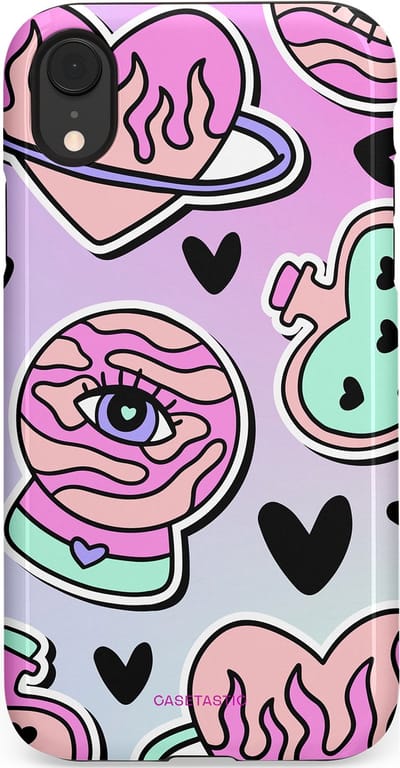 Casetastic Hoesje Geschikt voor Apple iPhone Xr - Stijlvolle Beschermende Duo-layer Case - Pastel Popart