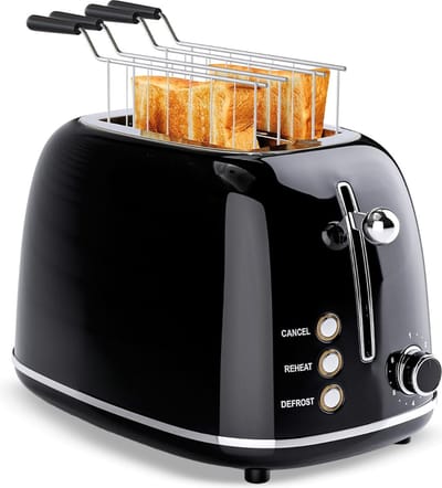 Lexium Broodrooster met tostiklemmen - Broodroosters - Toaster - Berde sleuven - Meedere standen en instelbare warmteniveaus