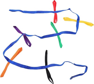 Veiligheidslooptouw Kinderen - Groepskoord Kleuters - Veilig Groeperen - 12 Handvatten - 146 Cm Lengte - Blauw Met Kleuren