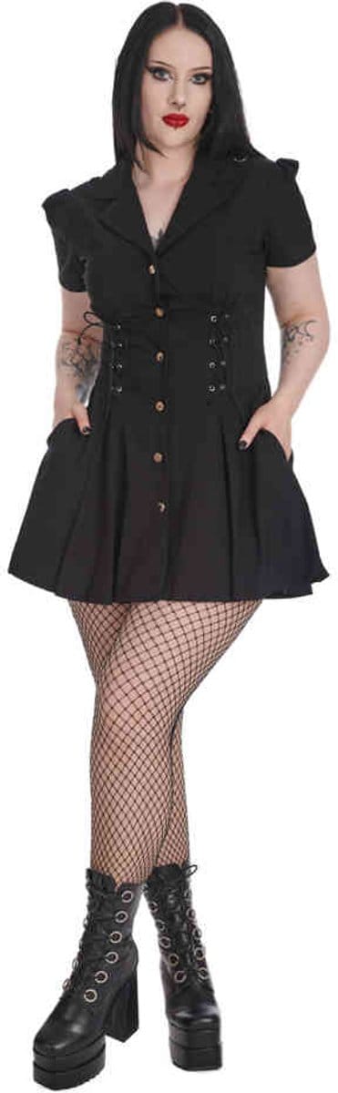 Banned - Dreamscape Laced Flare jurk - S - Zwart