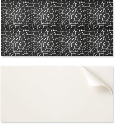 PVC-paneel met motief, eenvoudige decoratie voor de eetkamer, 120x60 cm, geometrisch mozaïekpatroon.