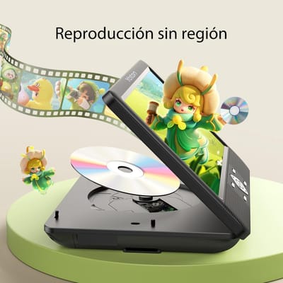 Draagbare DVD Speler - Dubbel Scherm - Reizen met Kinderen - Inclusief Hoofdsteun Houders - 10 Inch Schermen - Zwart
